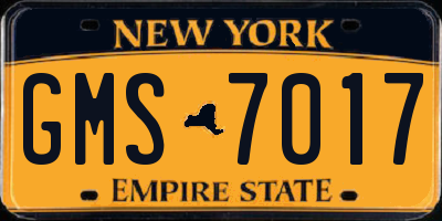 NY license plate GMS7017