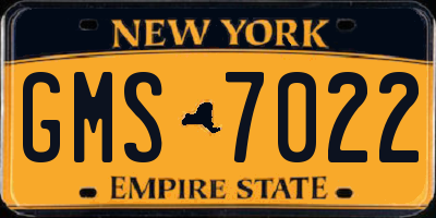 NY license plate GMS7022