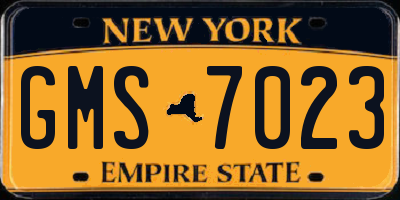 NY license plate GMS7023