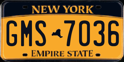 NY license plate GMS7036