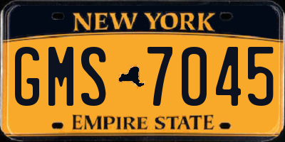 NY license plate GMS7045