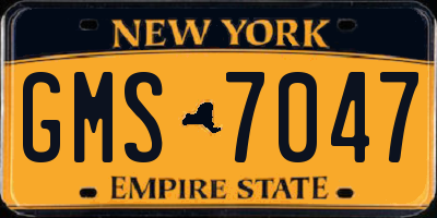 NY license plate GMS7047