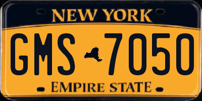 NY license plate GMS7050