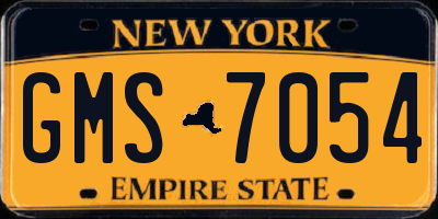 NY license plate GMS7054