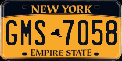 NY license plate GMS7058