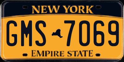 NY license plate GMS7069