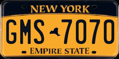 NY license plate GMS7070