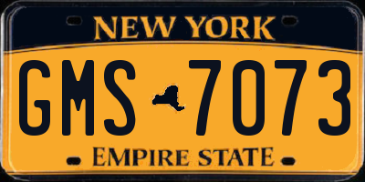 NY license plate GMS7073
