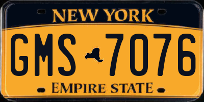 NY license plate GMS7076