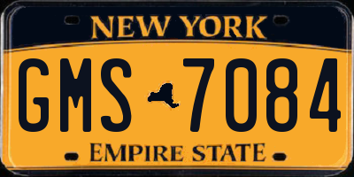 NY license plate GMS7084