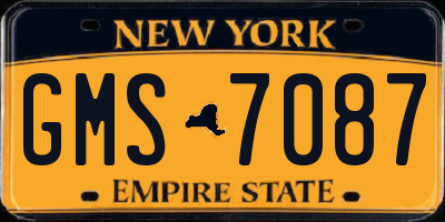 NY license plate GMS7087