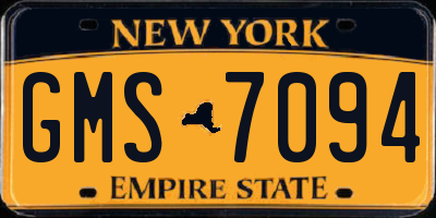 NY license plate GMS7094