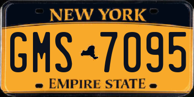NY license plate GMS7095