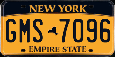 NY license plate GMS7096