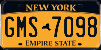NY license plate GMS7098