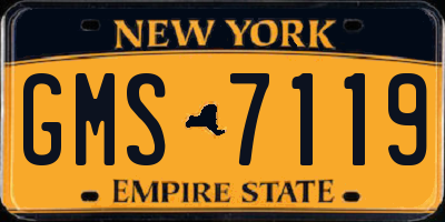 NY license plate GMS7119