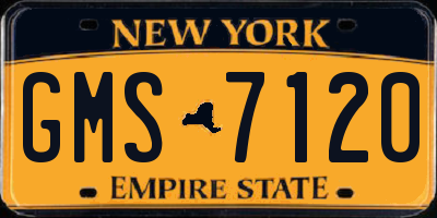 NY license plate GMS7120