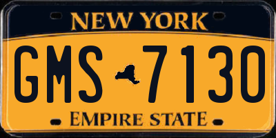 NY license plate GMS7130