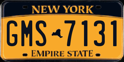 NY license plate GMS7131