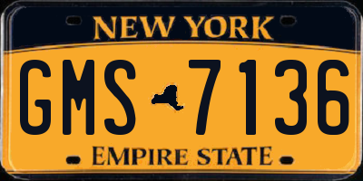 NY license plate GMS7136