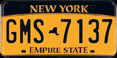 NY license plate GMS7137