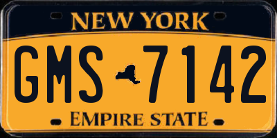 NY license plate GMS7142