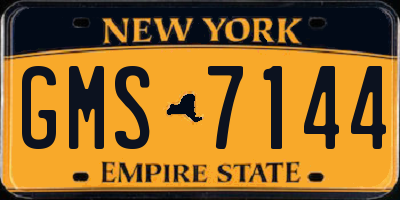 NY license plate GMS7144