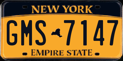 NY license plate GMS7147