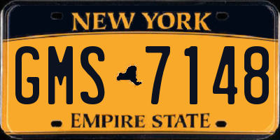 NY license plate GMS7148