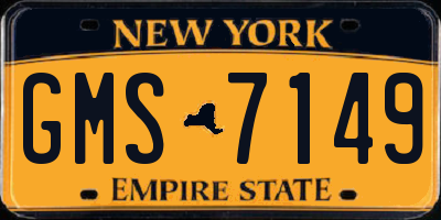 NY license plate GMS7149