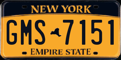 NY license plate GMS7151