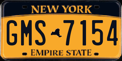 NY license plate GMS7154