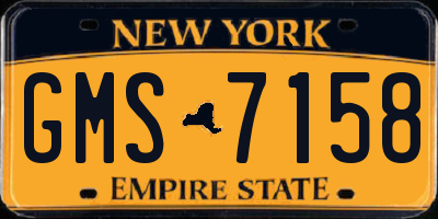 NY license plate GMS7158