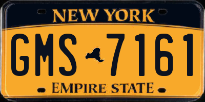 NY license plate GMS7161