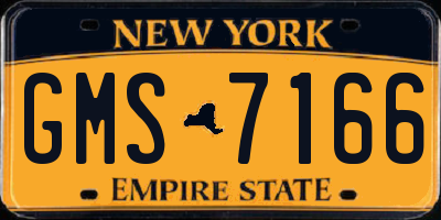 NY license plate GMS7166
