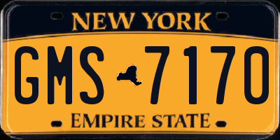 NY license plate GMS7170