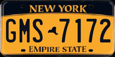 NY license plate GMS7172