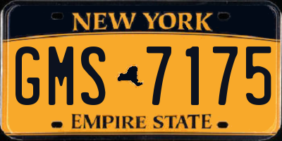 NY license plate GMS7175