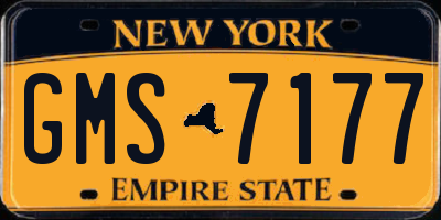 NY license plate GMS7177