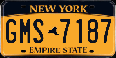 NY license plate GMS7187