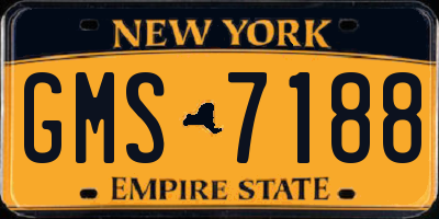NY license plate GMS7188