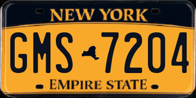 NY license plate GMS7204