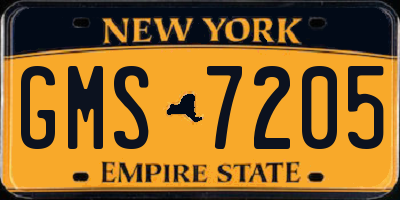 NY license plate GMS7205