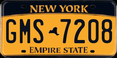 NY license plate GMS7208
