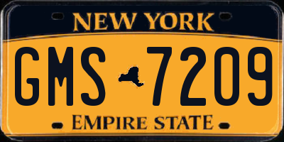 NY license plate GMS7209