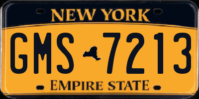 NY license plate GMS7213