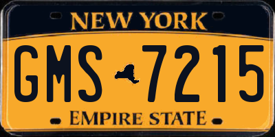 NY license plate GMS7215