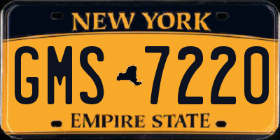 NY license plate GMS7220