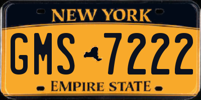 NY license plate GMS7222