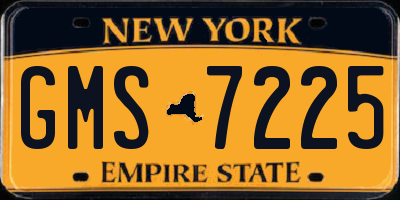 NY license plate GMS7225